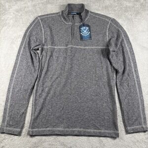 Vintage 1946 Men's Heathered Rib Quarter Zip Thermal Size Small New